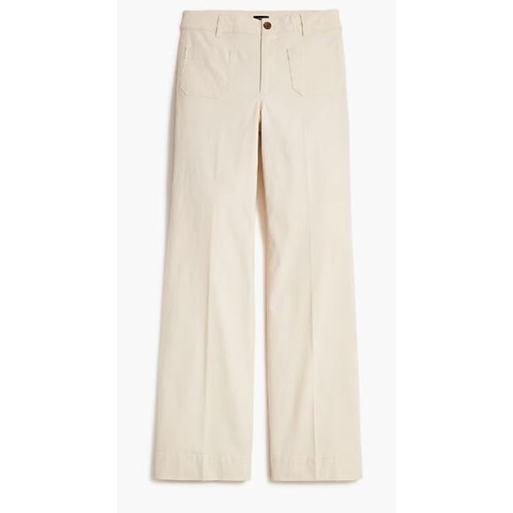 J.Crew Factory Lizzie Pant Women's 32 Cream Wide-Leg High-Rise Patch-Pocket NWT - Picture 10 of 11